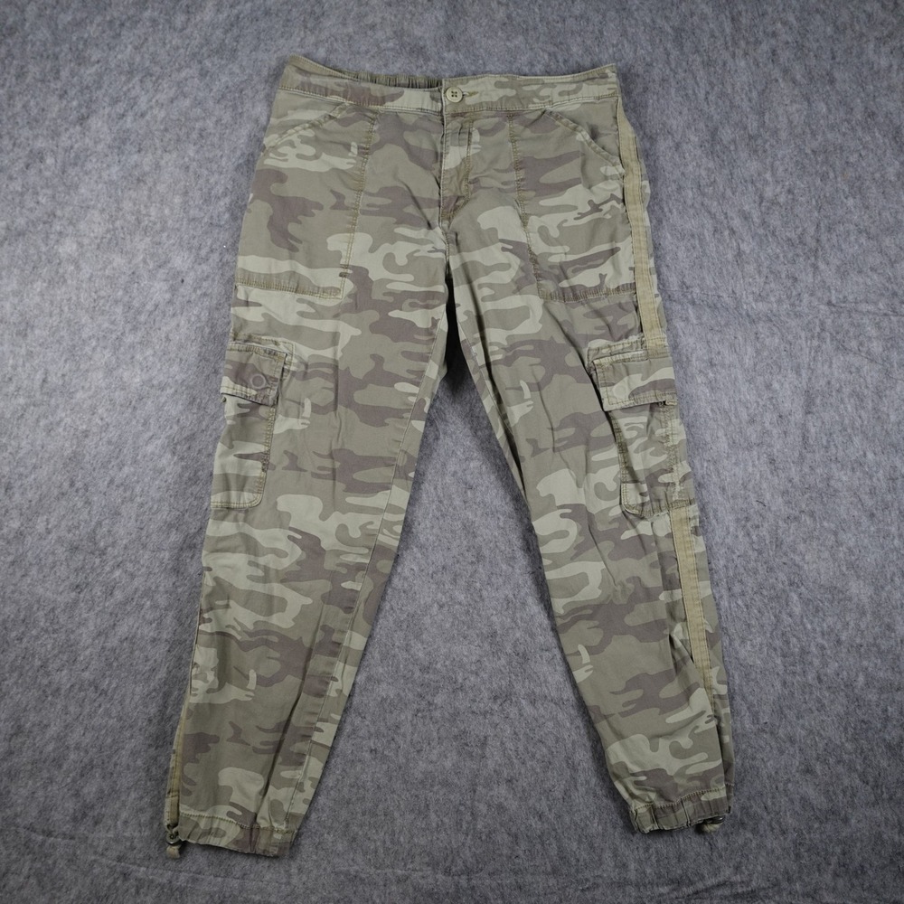 Sanctuary Pants Men Small Green Camo Cargo Utility Elastic Waist Jogger Army